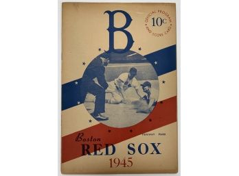 1945 Red Sox Vs. Indians Program & Score Card - September 5, 1945 Unscored