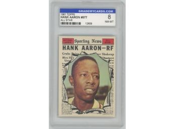 1961 Topps Sporting News #577 Hank Aaron All-Star GMC Graded 8 NM/MT