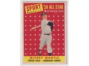 1958 Topps Sport Magazine #487 Mickey Mantle All-Star