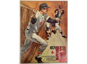 1971 Red Sox Program With Ticket Stub