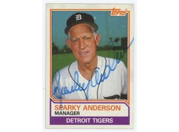 1983 Topps #666 Sparky Anderson Autographed - Estate Found Sold As Is