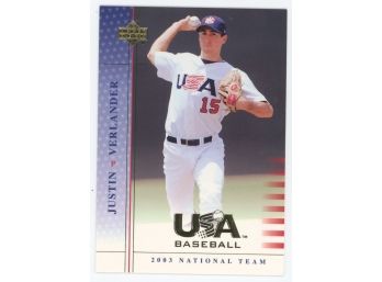 2003 Upper Deck Baseball #USA5 Justin Verlander 2003 National Team Rookie