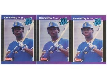 Lot Of 3 1989 Donruss #33 Ken Griffey Jr. Rookies