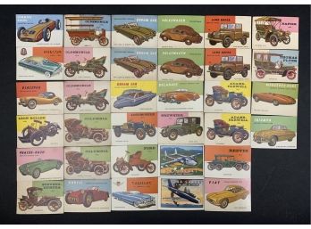 Lot Of 32 1950's Topps World On Wheels And 2 1950's Topps Wings Trading Cards