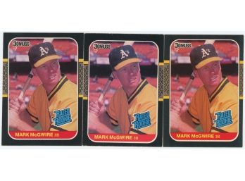 Lot Of 3 1987 Donruss Baseball #46 Mark McGwire Rated Rookies