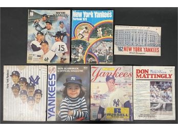 Assorted Vintage Yankees Programs And Yearbooks