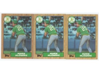 Lot Of 3 1987 Topps Baseball #366 Mark McGwire Rookies