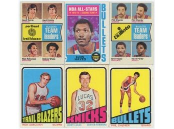 Lot Of 6 1970's Topps Basketball Cards With Phil Chenier Rookie