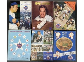 Assorted Vintage Mets Programs And Yearbooks