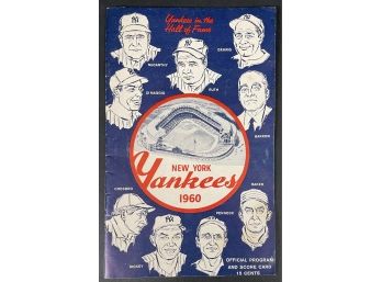 1960 Yankees VS. Cubs Baseball Program - Unscored, Marked