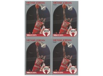 Lot Of 4 1990-91 Hoops #65 Michael Jordan