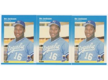 Lot Of 3 1987 Fleer #369 Bo Jackson Rookies