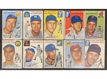 Lot Of 10 1954 Topps Baseball Cards