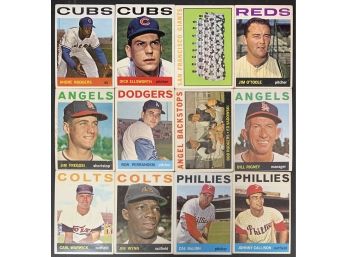 Lot Of 12 1964 Topps Baseball Cards