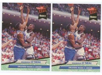 Lot Of 2 1992-93 Fleer Ultra Basketball #328 Shaquille O'Neal Rookies