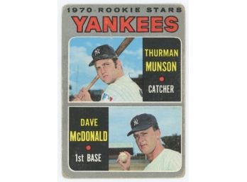 1970 Topps Baseball #189 1970 Yankees Rookie Stars Thurman Munson & Dave McDonald
