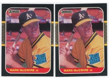 Lot Of 2 1987 Donruss Baseball #46 Mark McGwire Rated Rookies