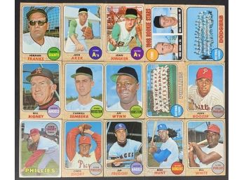 Lot Of 15 1968 Topps Baseball Cards