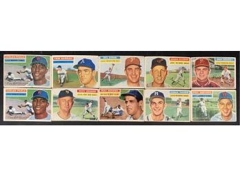 Lot Of 10 1956 Topps Baseball Cards
