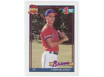 1991 Topps Baseball #333 Chipper Jones #1 Draft Pick Rookie