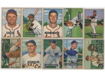 Lot Of 10 1951 Bowman Baseball Cards