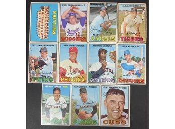 Lot Of 11 1967 Topps Baseball Cards