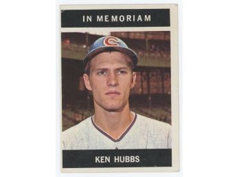 1964 Topps Baseball #550 Ken Hubbs In Memoriam