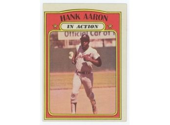 1972 Topps Baseball #300 Hank Aaron In Action