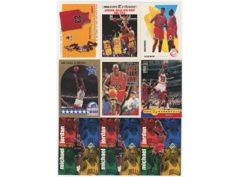Lot Of 9 Assorted Michael Jordan Basketball Cards