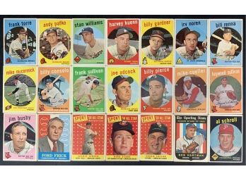 Lot Of 21 1959 Topps Baseball Cards
