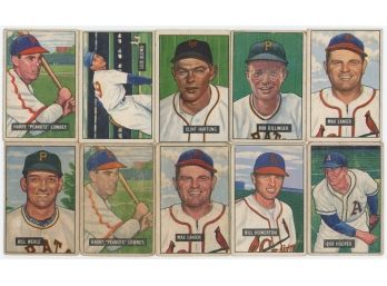 Lot Of 10 1951 Bowman Baseball Cards