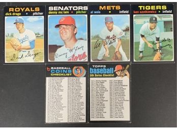 Lot Of 6 1971 Topps Baseball Cards