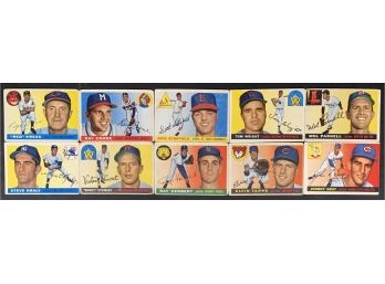 Lot Of 10 1955 Topps Baseball Cards