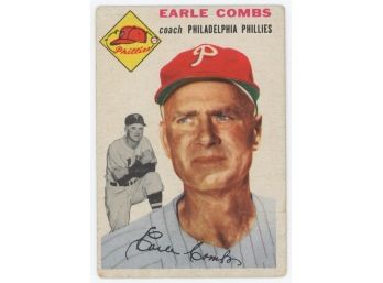 1954 Topps Baseball #183 Earle Combs
