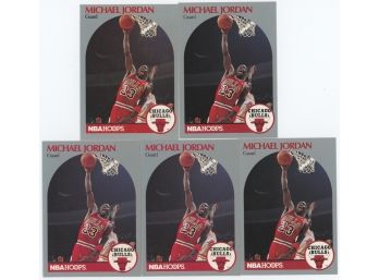 Lot Of 5 1990-91 Hoops #65 Michael Jordan