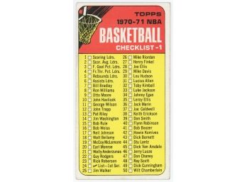 1970-71 Topps Basketball #24 Checklist #1