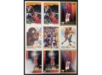 Lot Of 9 1990's Michael Jordan Basketball Cards