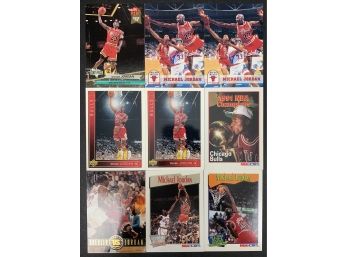 Lot Of 9 1990's Michael Jordan Basketball Cards