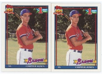 Lot Of 2 1991 Topps Baseball #333 Chipper Jones Rookies