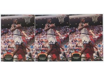 Lot Of 3 1992-93 Topps Stadium Club Basketball #247 Shaquille O'Neal Rookies