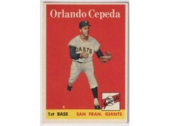 1958 Topps Baseball #343 Orlando Cepeda