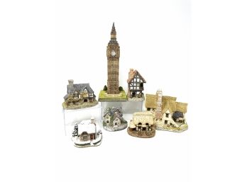 Seven Miniature Village Pieces Including 'big Ben' By Fraser, 'Spinners Cottage' By David Winter And More