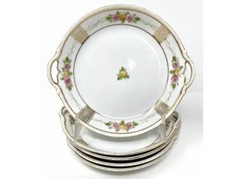 Set Of Five 5in Handled Lunches Plates