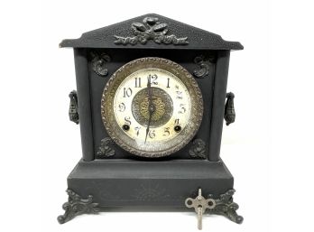 Antique Mantel Clock With Key - No Back