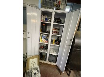 Entire Cabinet With Contents Inside And Above! Tools, Supplies And More!