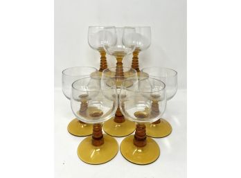 Set Of 8 Mid Century Cordial / Cocktail Glasses