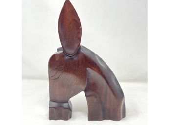 Vintage Mahogany Donkey Sculpture Made In Haiti