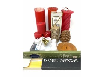 Candle Collection Including Dansk Designs And San Fransisco Flower Tapers In Original Boxes