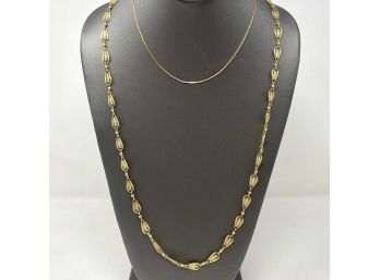 2 Trifari Necklaces, One With Crown - Gold Tone
