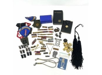 Vintage Military Pin, Patch And Accessory Lot